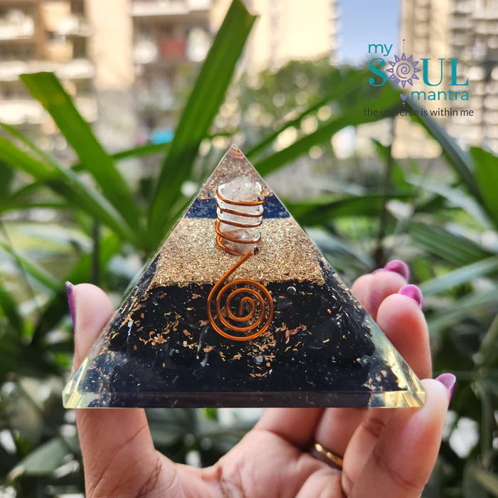 Black Tourmaline Protection Pyramid for Vastu Dosh Correction & Negative Energy Removal