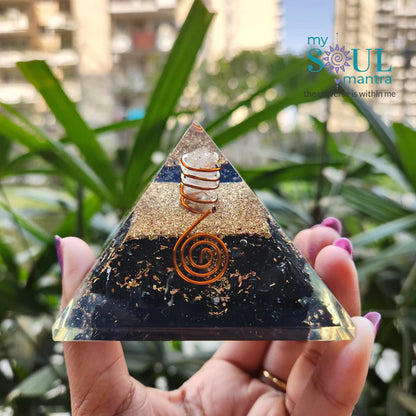 Black Tourmaline Protection Pyramid for Vastu Dosh Correction & Negative Energy Removal
