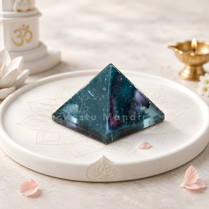 Black Tourmaline Orgone Pyramid | Vastu Remedy for Protection, Grounding & EMF Shielding | 1 Inch | 20 g