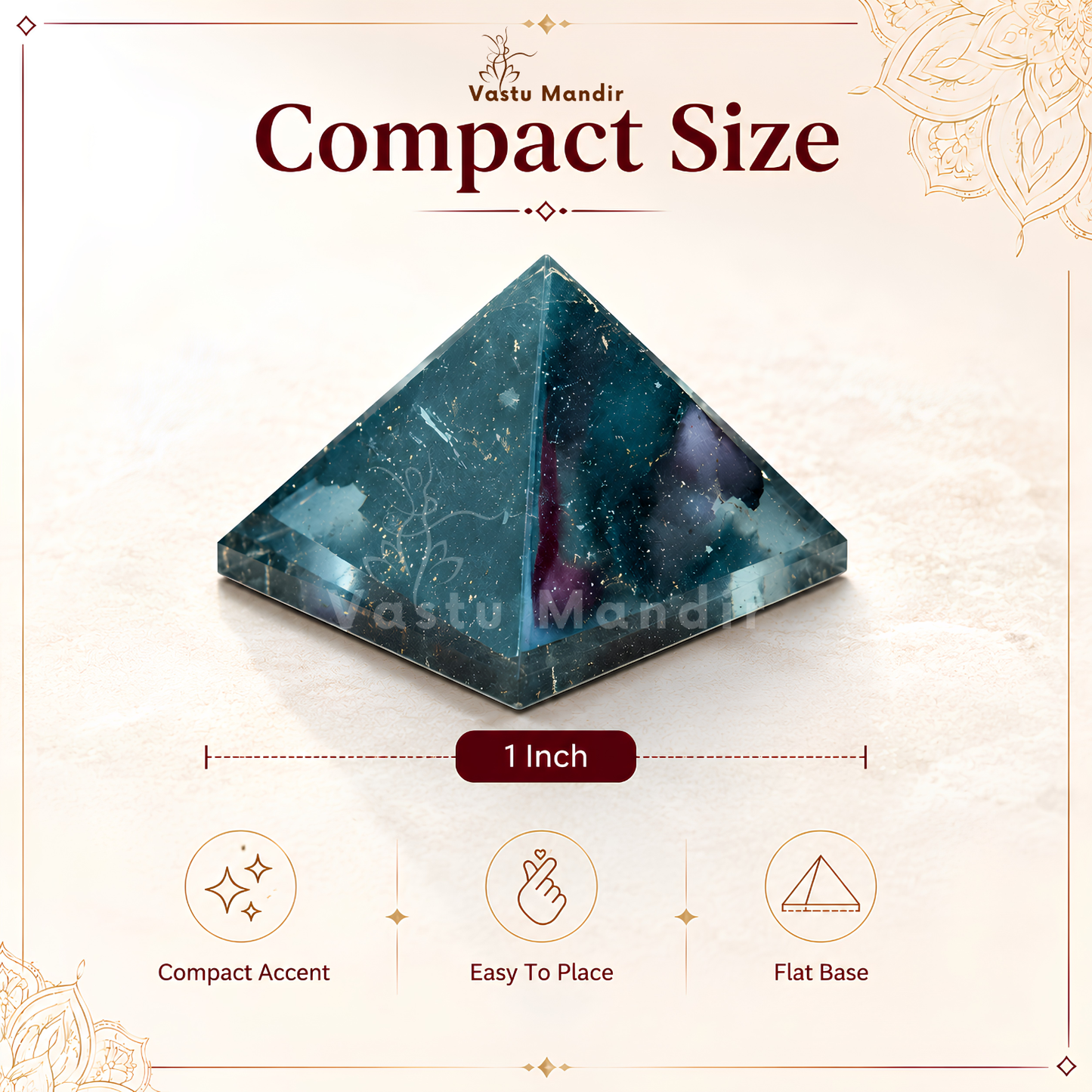 Black Tourmaline Orgone Pyramid | Vastu Remedy for Protection, Grounding & EMF Shielding | 1 Inch | 20 g