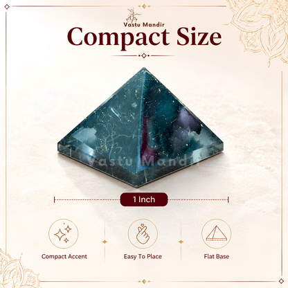 Black Tourmaline Orgone Pyramid | Vastu Remedy for Protection, Grounding & EMF Shielding | 1 Inch | 20 g