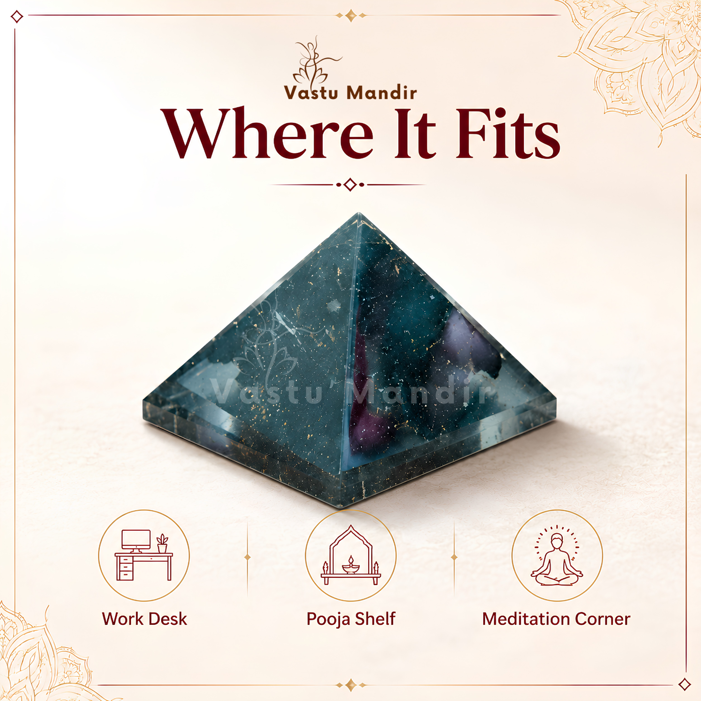Black Tourmaline Orgone Pyramid | Vastu Remedy for Protection, Grounding & EMF Shielding | 1 Inch | 20 g