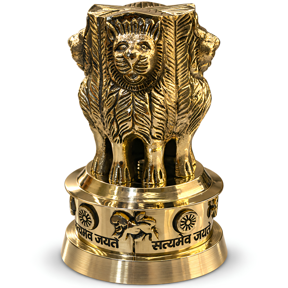 Brass Ashoka Stambh Idol Vastu Remedy for Authority, Recognition and Government Support for Home, Office Desk and Institutional Spaces | 3 - 7 inch |