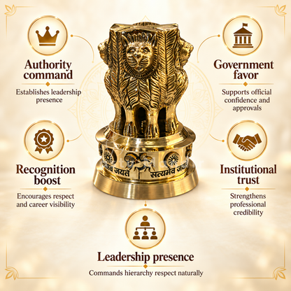 Brass Ashoka Stambh Idol Vastu Remedy for Authority, Recognition and Government Support for Home, Office Desk and Institutional Spaces | 3 - 7 inch |