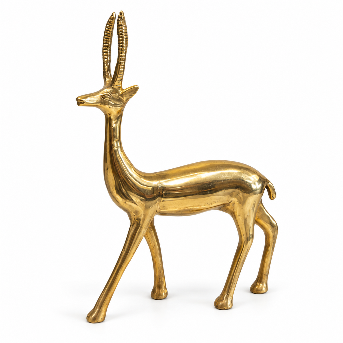 Handcrafted Brass Deer Idol Vastu Remedy for Stability, Stamina and Energy Balance for WNW Zone, Home and Office Placement | 12 x 22 cm | 820 gm