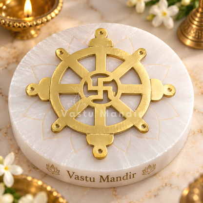 Brass Chakra Satiya Helix – Vastu Remedy for West Direction Correction | Energy Balance Support | 4.5 Inch