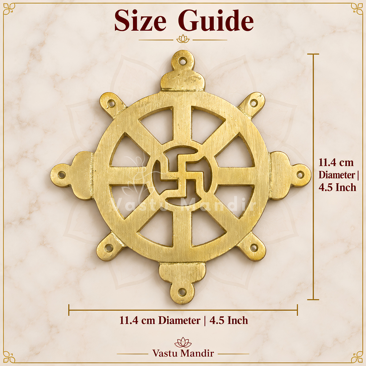 Brass Chakra Satiya Helix – Vastu Remedy for West Direction Correction | Energy Balance Support | 4.5 Inch