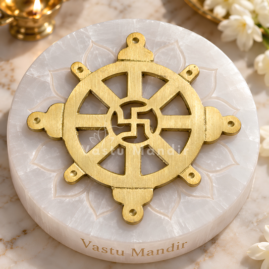Brass Chakra Satiya Helix – Vastu Remedy for West Direction Correction | Energy Balance Support | 4.5 Inch