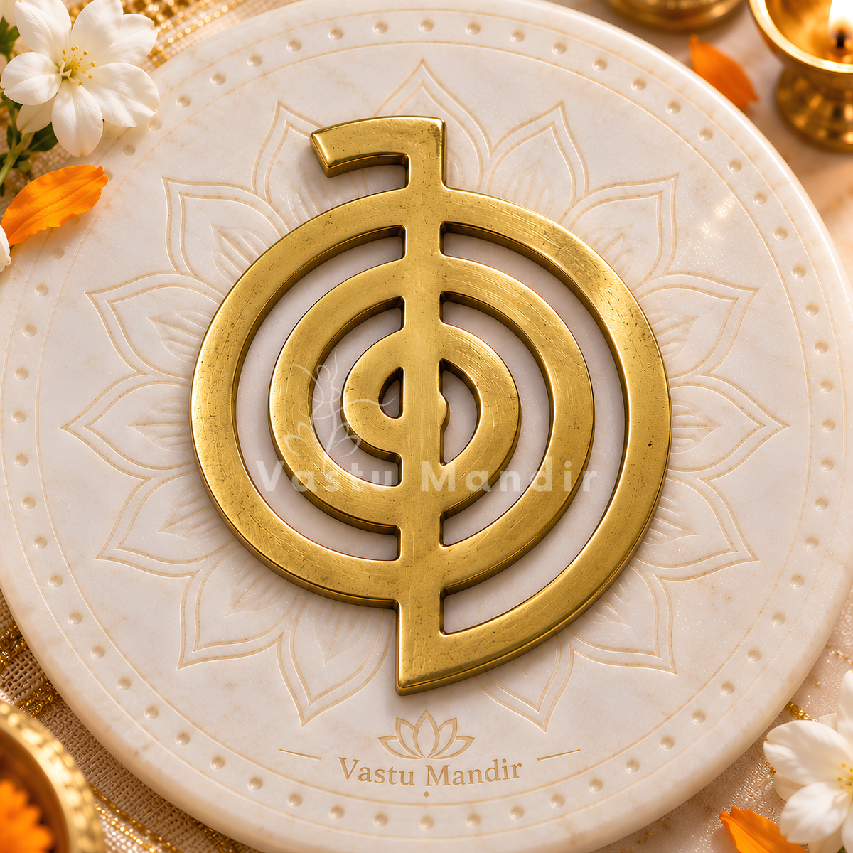 Brass Cho Ku Rei Symbol – Vastu Remedy for Protection & Energy Amplification | Reiki & Healing Use | 4.5 Inch