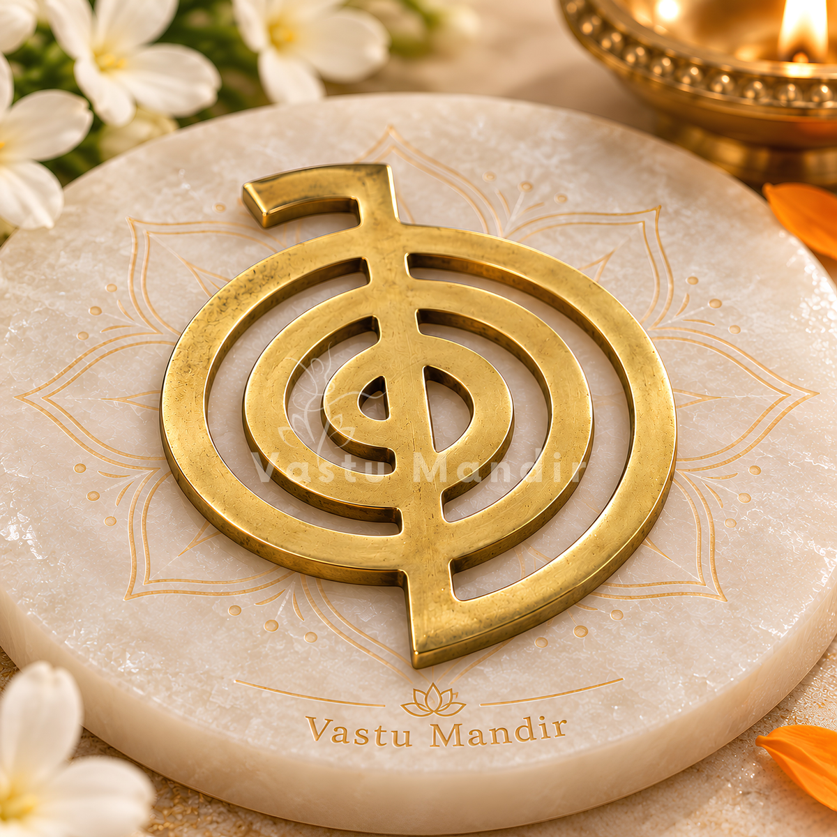 Brass Cho Ku Rei Symbol – Vastu Remedy for Protection & Energy Amplification | Reiki & Healing Use | 4.5 Inch