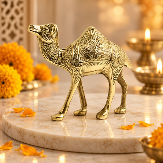 Brass Camel Idol Vastu Remedy for Business Growth, Stability and Career Progress for Home and Office | 16 x 16 x 6 cm | 780 g