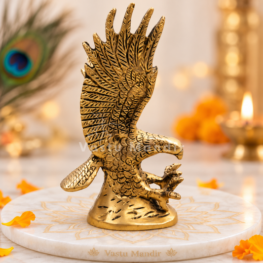 Brass Eagle Idol Vastu Remedy for Vision, Authority and Success Energy for Home and Office | 8 x 5 x 15 cm | 650 gm