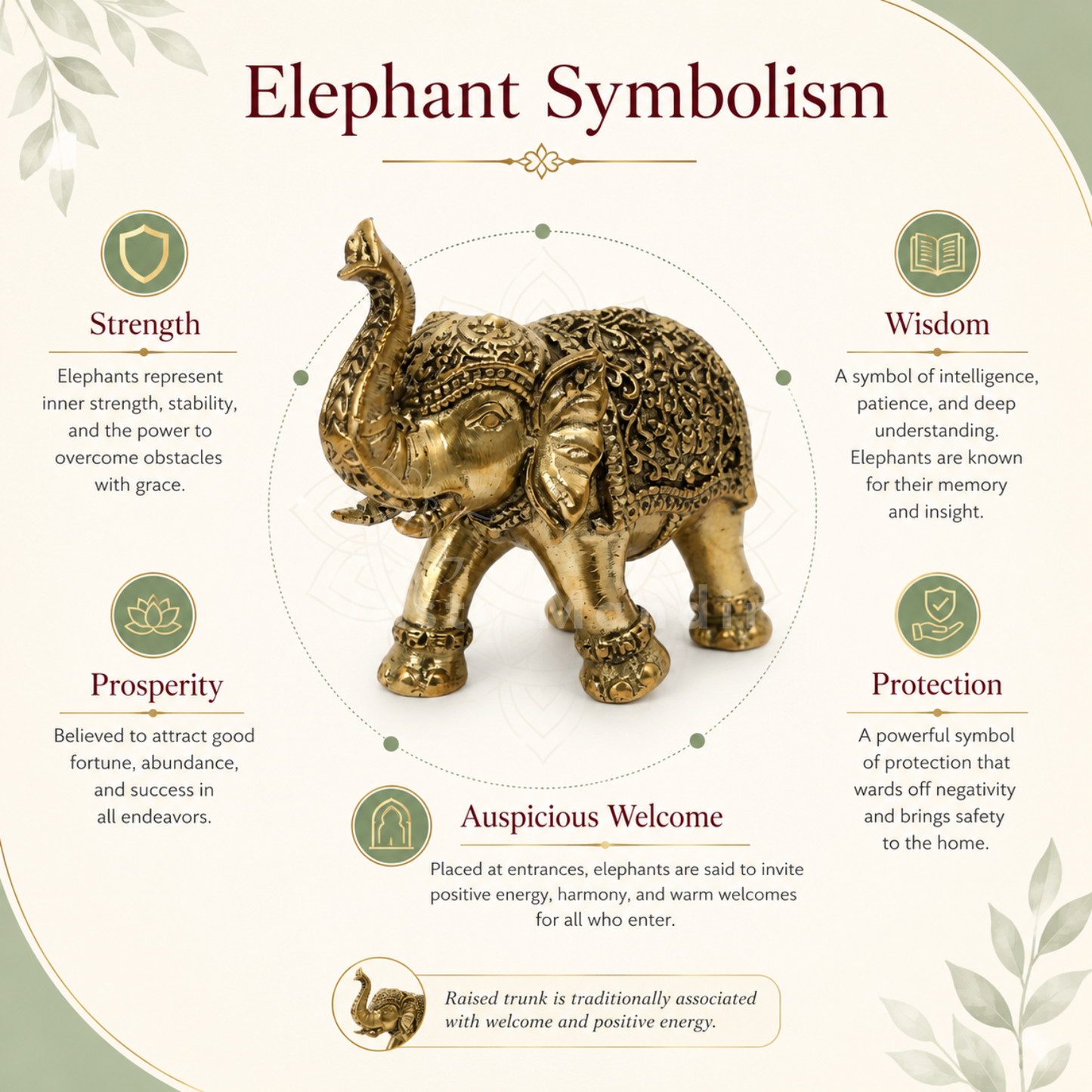 Royal Elephant Brass Figurine | Vastu Remedy for Strength, Stability & Good Fortune | 2 Inch | 60 g
