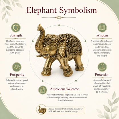 Royal Elephant Brass Figurine | Vastu Remedy for Strength, Stability & Good Fortune | 2 Inch | 60 g