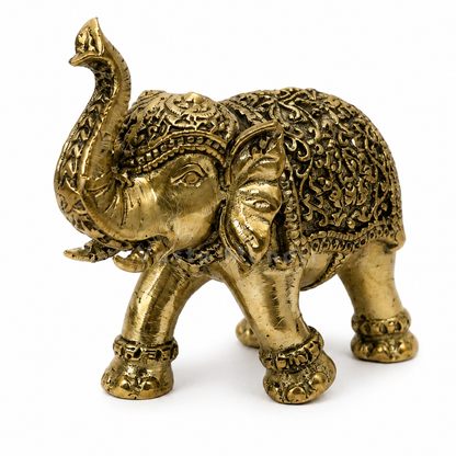 Royal Elephant Brass Figurine | Vastu Remedy for Strength, Stability & Good Fortune | 2 Inch | 60 g