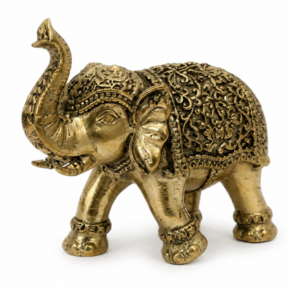 Royal Elephant Brass Figurine | Vastu Remedy for Strength, Stability & Good Fortune | 2 Inch | 60 g