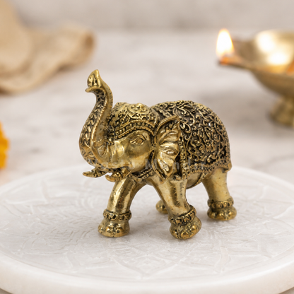 Royal Elephant Brass Figurine | Vastu Remedy for Strength, Stability & Good Fortune | 2 Inch | 60 g