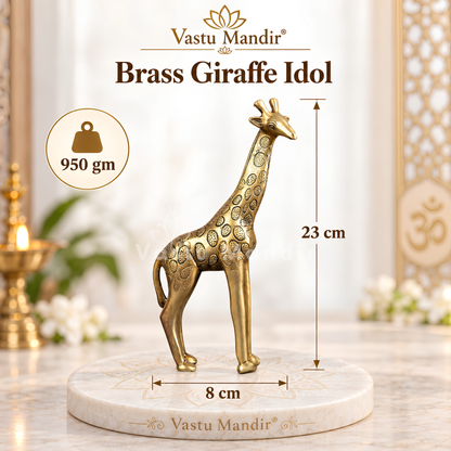 Brass Giraffe Idol Vastu Remedy for Growth, Vision and Long Term Progress for Home and Office | 8 x 23 cm | 950 gm