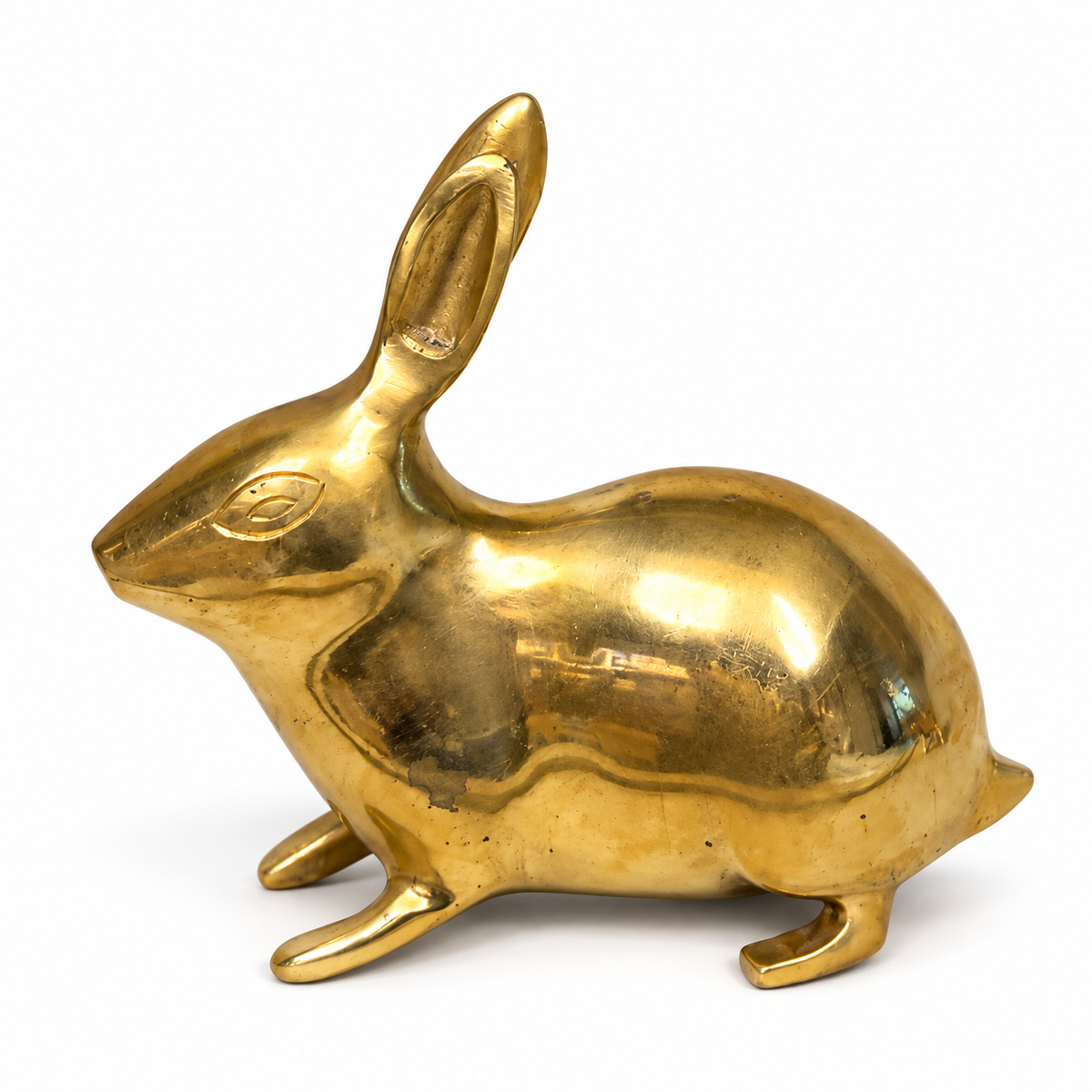 Golden Rabbit Brass Idol – Auspicious Vastu Remedy for Wealth Attraction & Prosperity | Ideal for North Direction, Office Desk & Home Entrance | 13 x 4.5 x 11.5 cm | 670 g