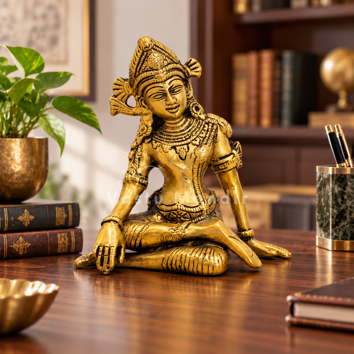 Brass Indra Dev Idol Vastu Remedy for Authority, Courage and Divine Protection for Home and Office Placement | 15 x 8 x 14.3 cm | 1.20 kg