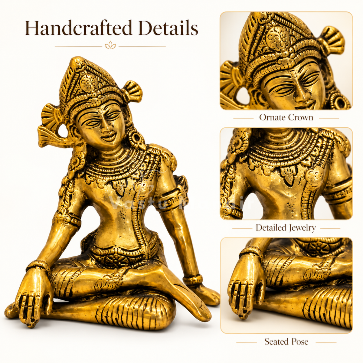 Brass Indra Dev Idol Vastu Remedy for Authority, Courage and Divine Protection for Home and Office Placement | 15 x 8 x 14.3 cm | 1.20 kg