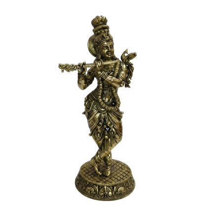 Brass Lord Krishna Idol Vastu Remedy| Vedic Vastu Sculpture for Joy, Harmony & Divine Attraction | 5.5 Inch | 230 g