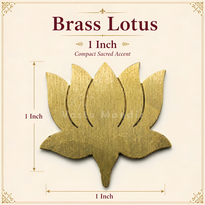 Brass lotus beside traditional décor in a styled setting