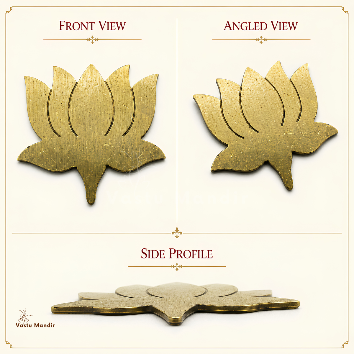 Brass lotus displayed on a light decorative surface