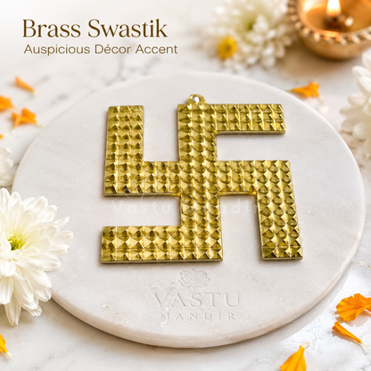 Brass Pyramid Swastik | Vastu Remedy for Main Entrance Correction, Protection & Auspicious Energy | 3–6 Inch | 90–390 g