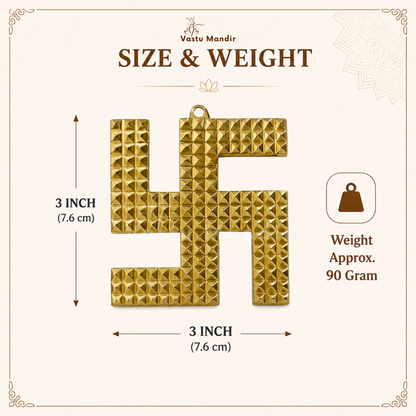 Brass Pyramid Swastik | Vastu Remedy for Main Entrance Correction, Protection & Auspicious Energy | 3–6 Inch | 90–390 g