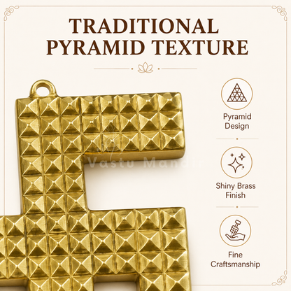Brass Pyramid Swastik | Vastu Remedy for Main Entrance Correction, Protection & Auspicious Energy | 3–6 Inch | 90–390 g
