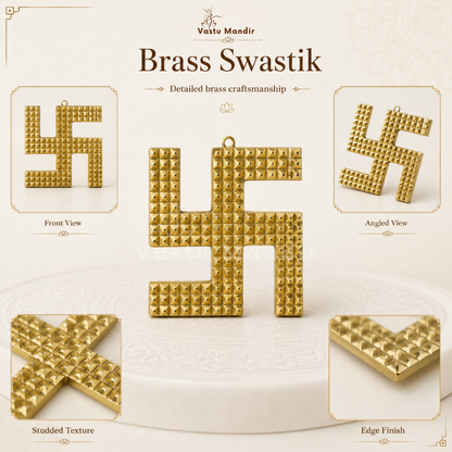 Brass Pyramid Swastik | Vastu Remedy for Main Entrance Correction, Protection & Auspicious Energy | 3–6 Inch | 90–390 g