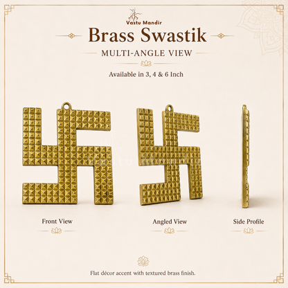Brass Pyramid Swastik | Vastu Remedy for Main Entrance Correction, Protection & Auspicious Energy | 3–6 Inch | 90–390 g