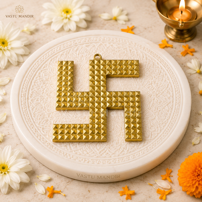 Brass Pyramid Swastik | Vastu Remedy for Main Entrance Correction, Protection & Auspicious Energy | 3–6 Inch | 90–390 g