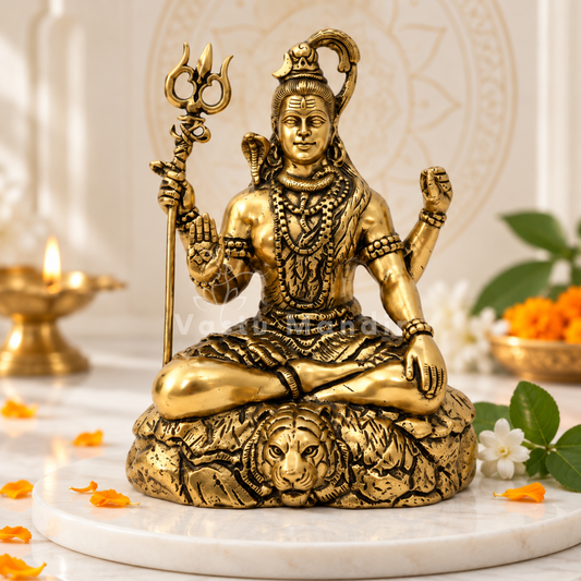 Brass Lord Shiv Ji Idol | Vastu Remedy for Meditation, Protection & Spiritual Strength | 3.5–6 Inch | 110–470 g