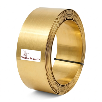 Pure Brass Metal Strip – Vastu Remedy for South-West Cut & Earth Element Stability | Ideal for Floors, Walls & Structural Defects | 0.5 mm Thickness | 8-100 Ft Lengths