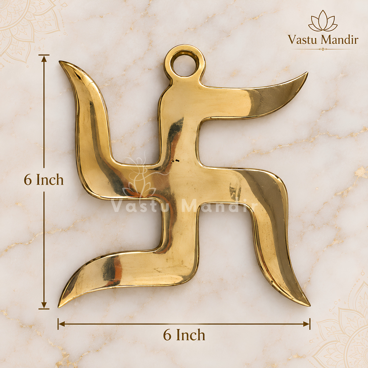 Brass Swastik Wall Symbol | Vastu Remedy for Main Entrance & Auspicious Energy | 5 & 9 Inch