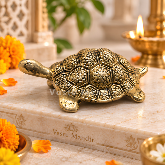 Brass Tortoise Idol Vastu Remedy for Wealth, Health and Longevity for Home, Office and North Direction Placement | 10 cm x 6.5 cm | 250 gm 