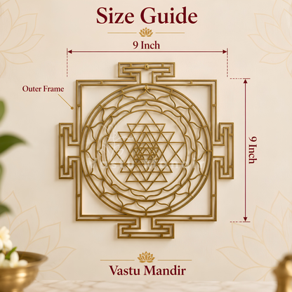 Pure Solid Brass & Copper Shri Yantra Plate for Vastu Remedy, Wealth, Prosperity & Vastu Correction — Sacred Geometry Lakshmi Yantra for Puja Room, Office, Brahmasthan & Financial Growth