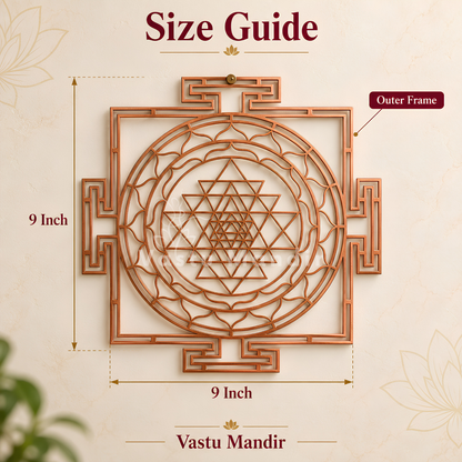 Pure Solid Brass & Copper Shri Yantra Plate for Vastu Remedy, Wealth, Prosperity & Vastu Correction — Sacred Geometry Lakshmi Yantra for Puja Room, Office, Brahmasthan & Financial Growth
