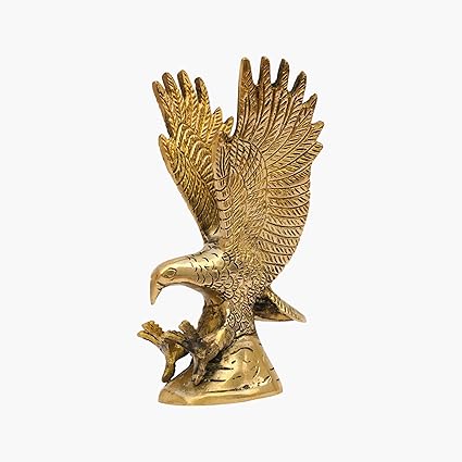 Brass Eagle Idol on a white background