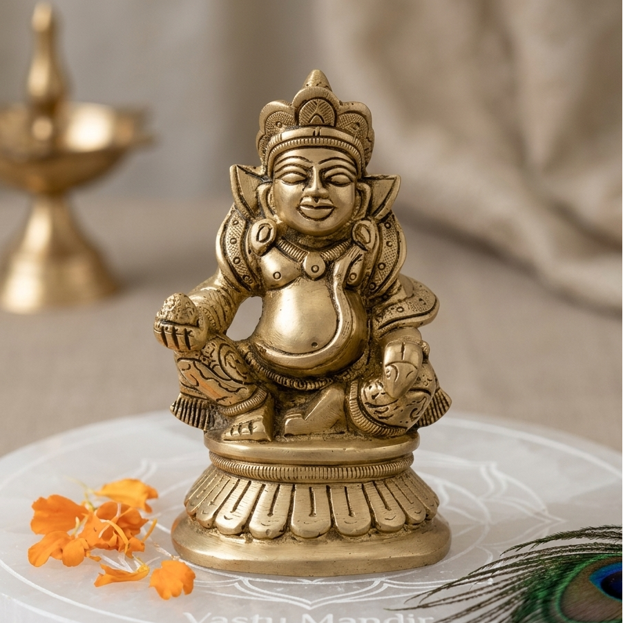 Brass Kuber Ji on a white plate with a blurred background