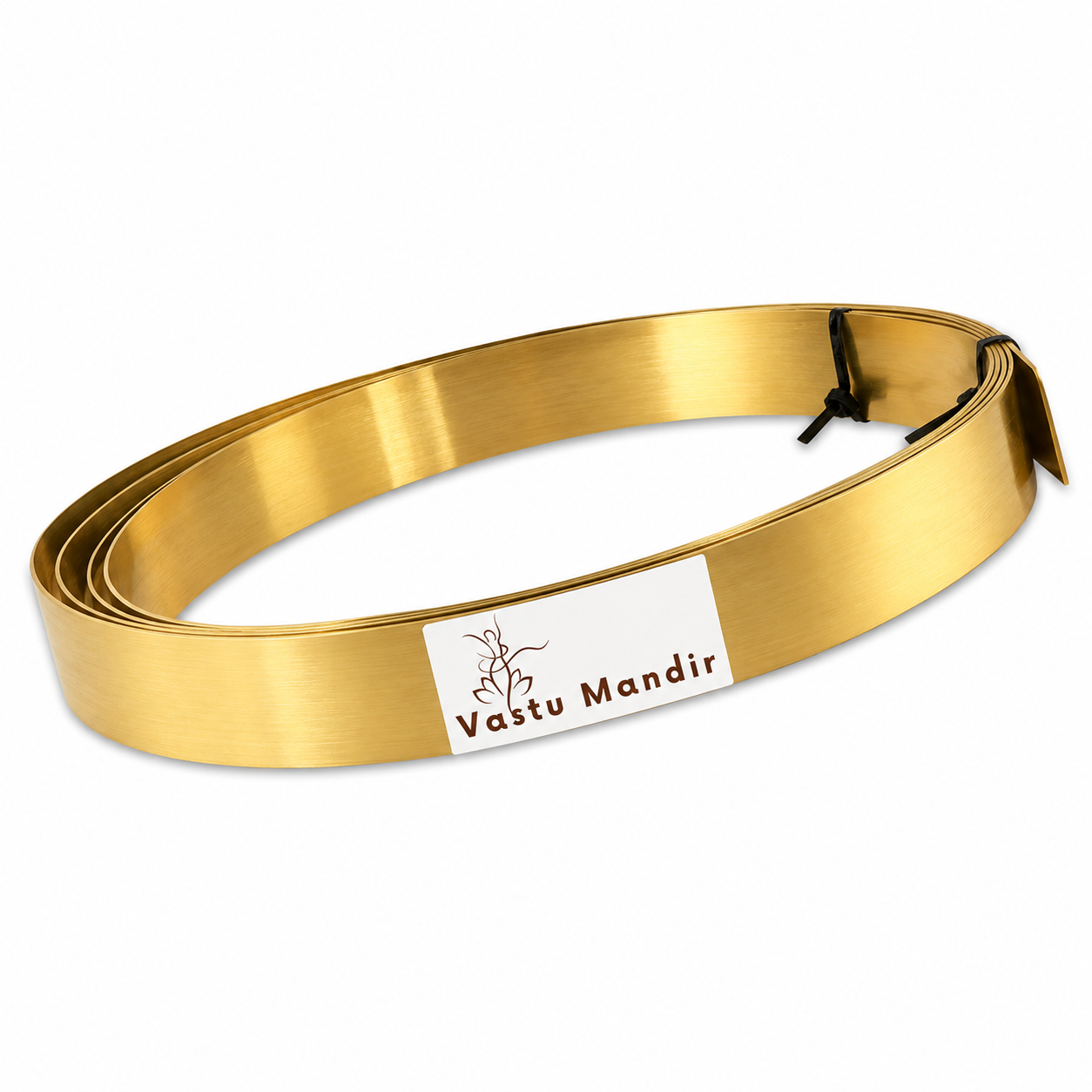 Brass Strips with a label on a white background