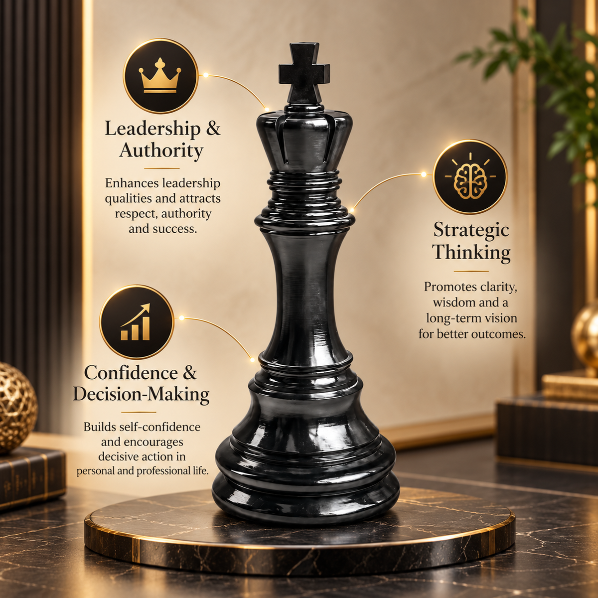 Commanding King Resin Sculpture Vastu Remedy for Leadership Authority, Strategic Thinking and Professional Success for Office Desk and Boardroom Decor | 12 x 41 cm | 1 kg