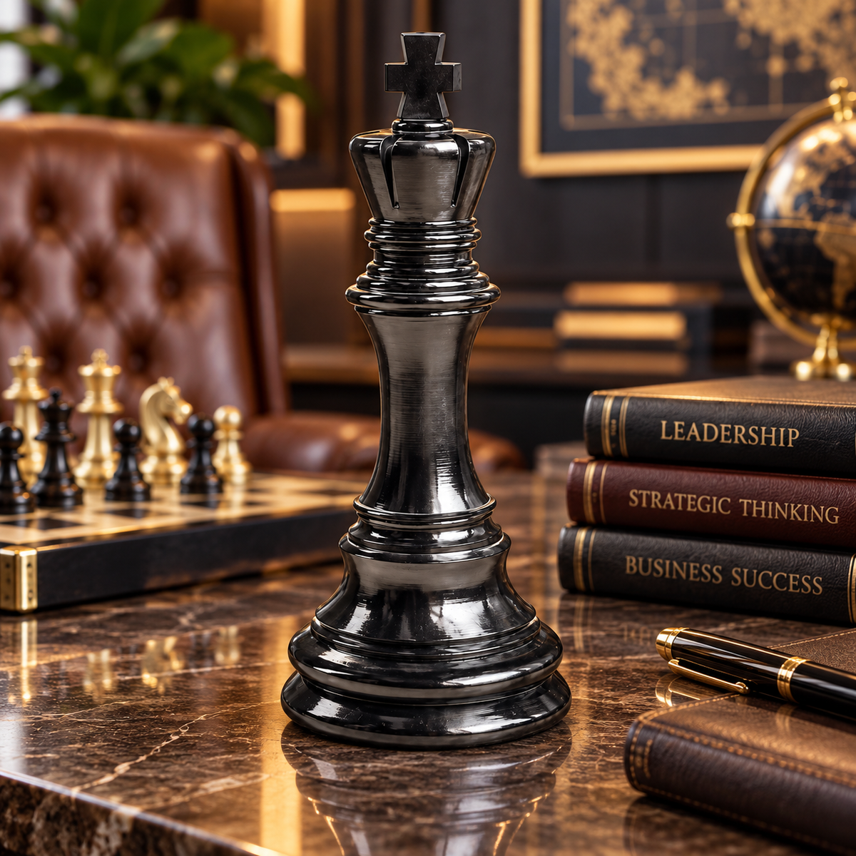 Commanding King Resin Sculpture Vastu Remedy for Leadership Authority, Strategic Thinking and Professional Success for Office Desk and Boardroom Decor | 12 x 41 cm | 1 kg
