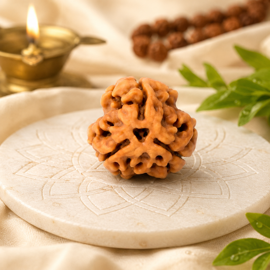 Authentic 3 Mukhi Rudraksha – Vastu Remedy for Confidence Boost & Karma Cleansing | Ideal for South-East Fire Element Activation