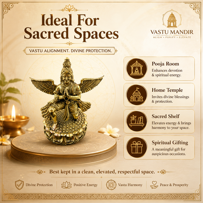 Garud Dev Brass Idol | Pure Brass Idol for Protection, Strength & Devotion | 4.5 Inch | 330 g