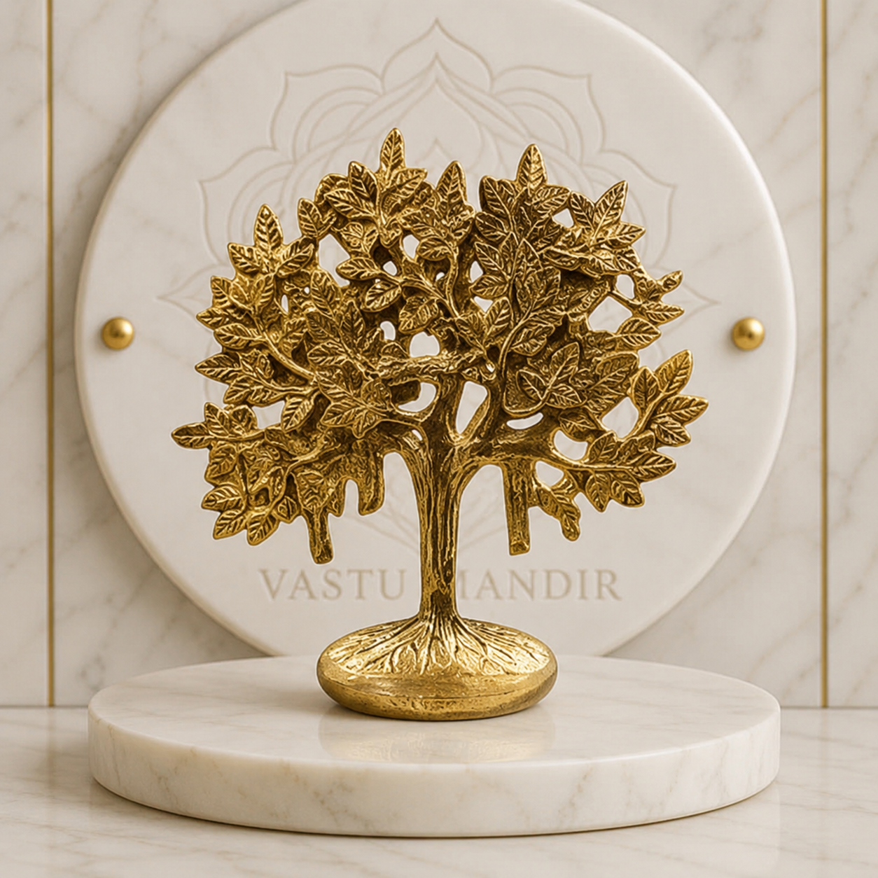 Brass Kalpavriksha Tree | Vedic Vastu Sculpture for Wishes, Prosperity & Sacred Energy | 18 cm | 580 g