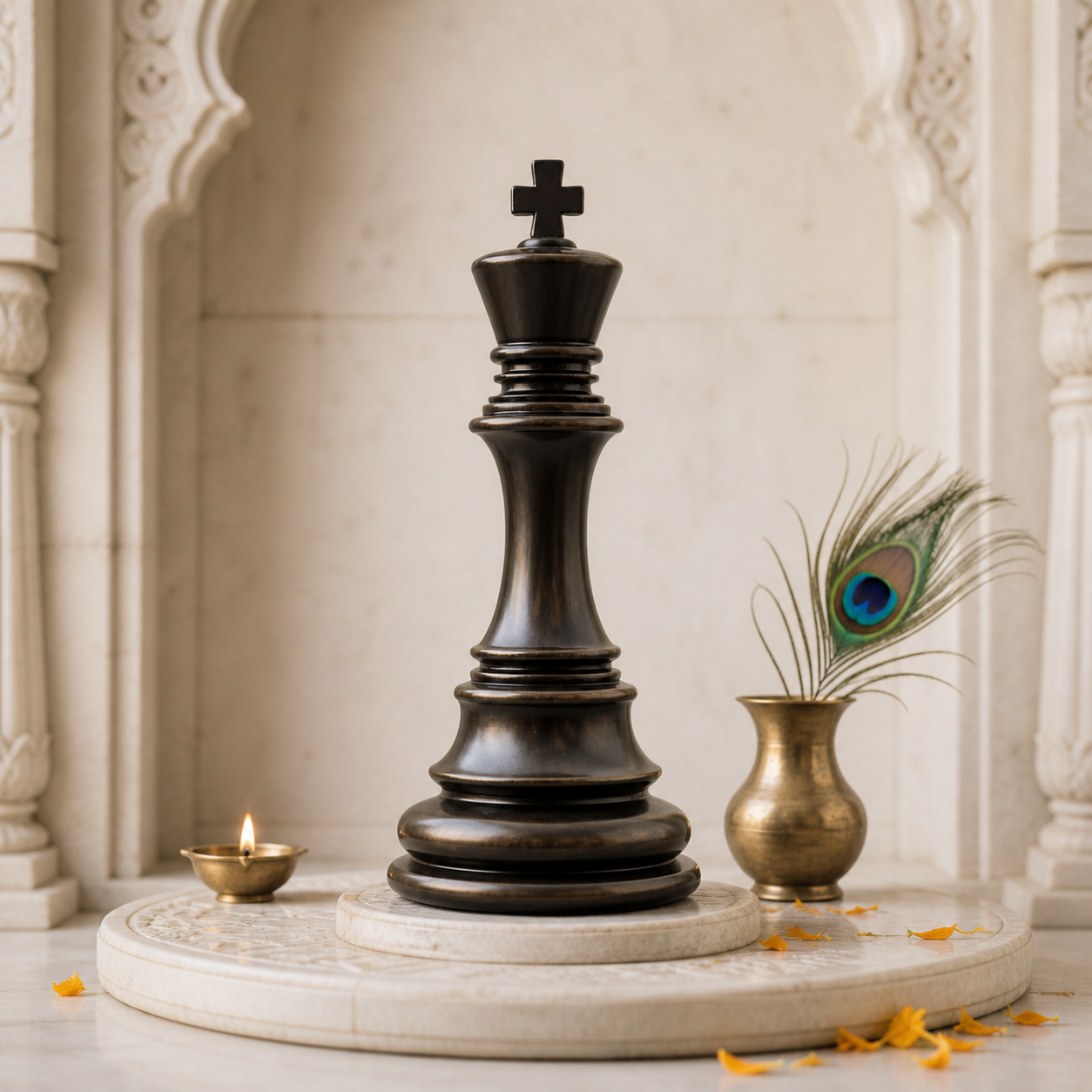 Commanding King Resin Sculpture Vastu Remedy for Leadership Authority, Strategic Thinking and Professional Success for Office Desk and Boardroom Decor | 12 x 41 cm | 1 kg