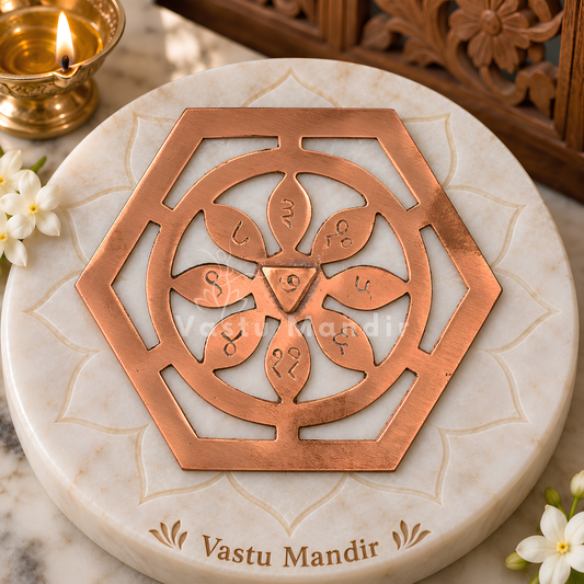 Copper Bhoum Yantra – Vastu Remedy for South & South-West Prosperity Support | Stability & Financial Growth | 6 Inch